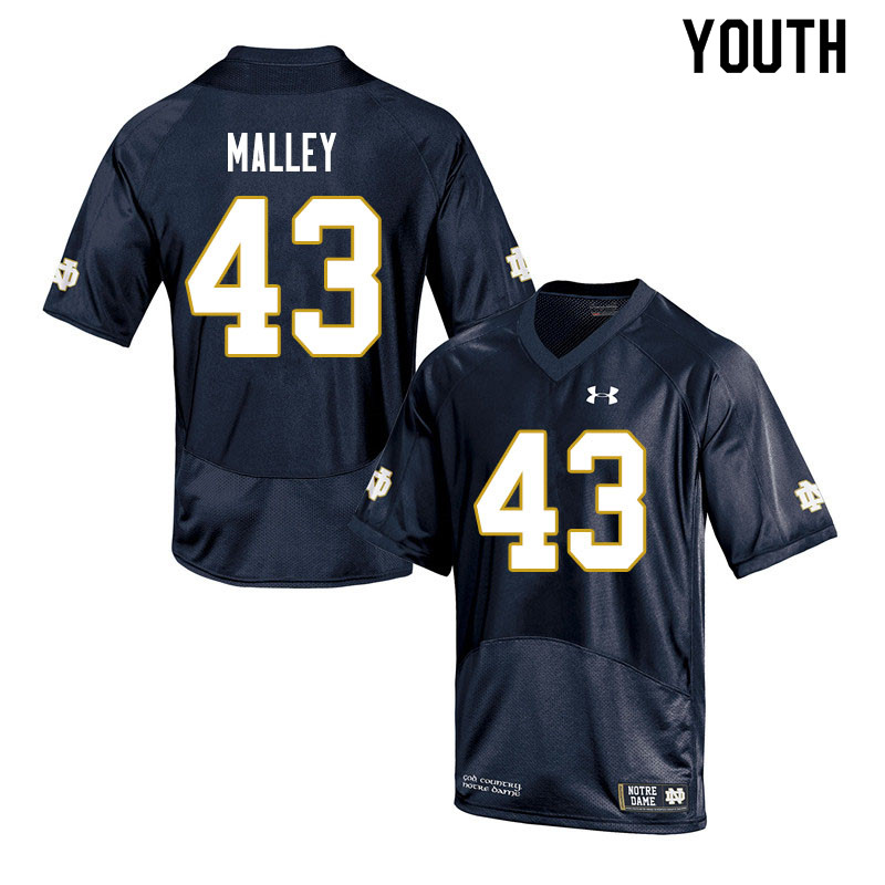 Youth #43 Greg Malley Notre Dame Fighting Irish College Football Jerseys Sale-Navy